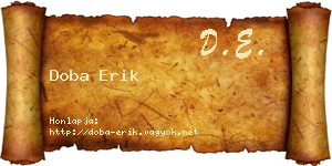 Doba Erik névjegykártya